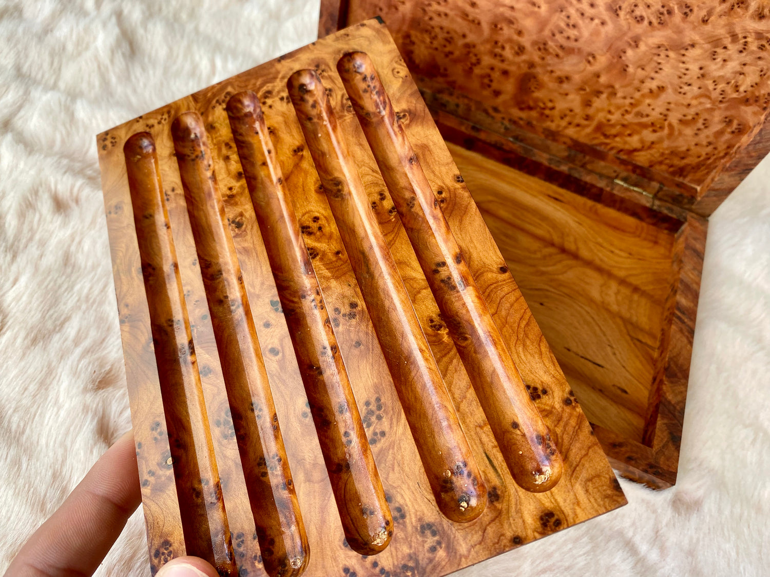 Thuya wooden pencil case