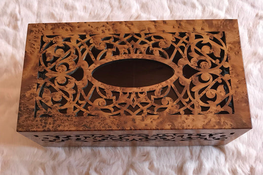 Moroccan Handmade engraved handkerchief thuya wood box,Craft work,Thuya tree,Thuya tissue holder Box deco,luxurious thuya wood decoration