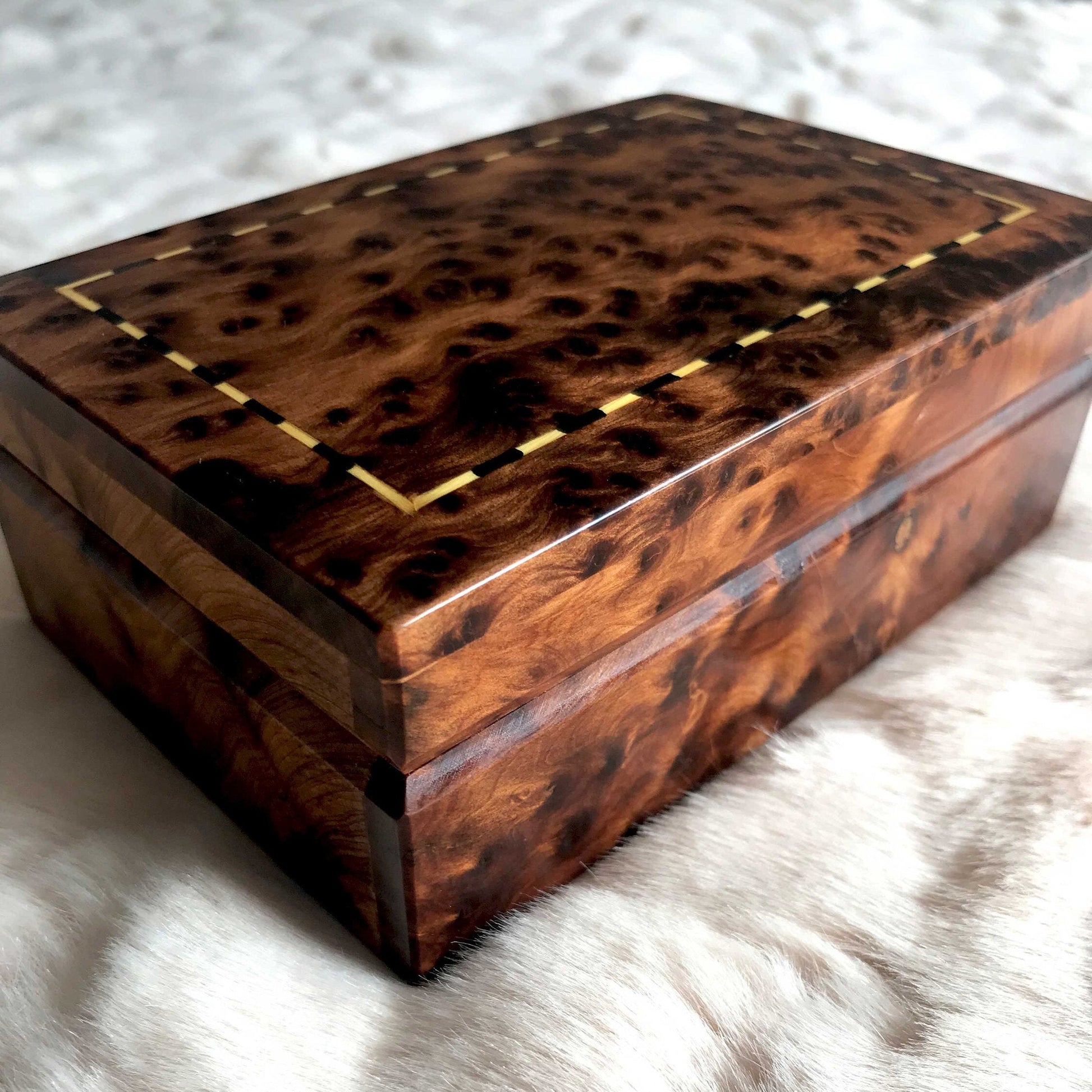 6"x4" Small Thuya wood jewellery Box,gift idea,wooden box organizer,engraved Custom Jewelry Box,decorative wooden box holder,Keepsake Box