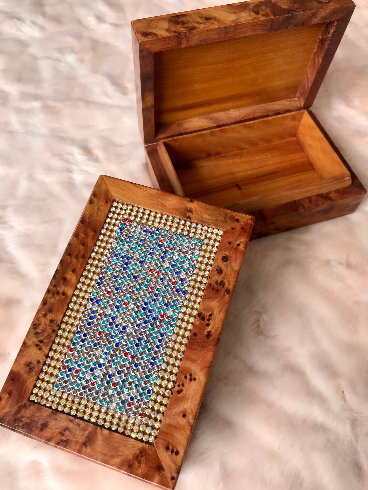 6"x4" jewellery Box for Women,Wedding,Anniversary Gift For Wife,girl,wooden box inlay chest with stones,couple's custom Box,emotional gift