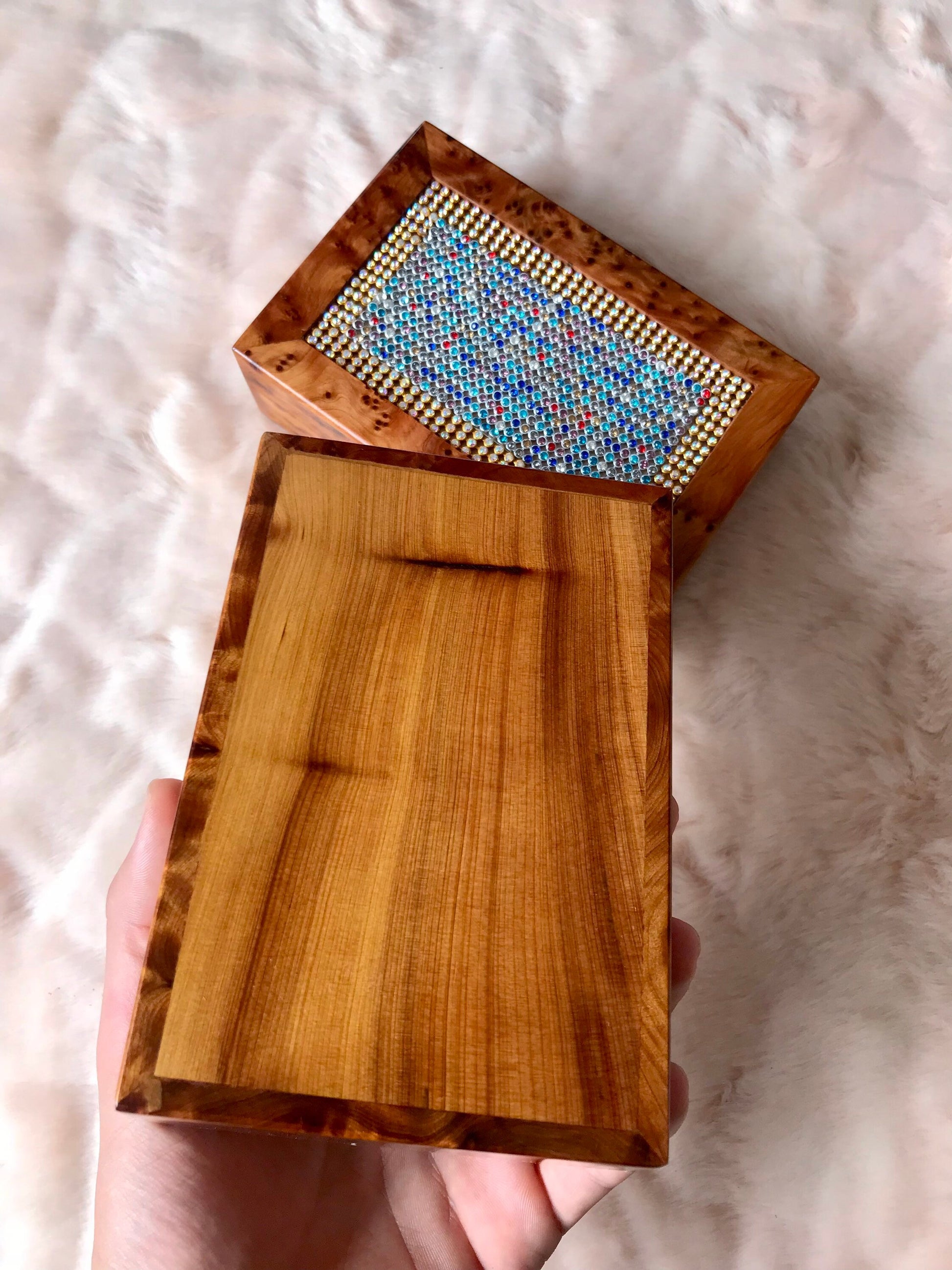 6"x4" jewellery Box for Women,Wedding,Anniversary Gift For Wife,girl,wooden box inlay chest with stones,couple's custom Box,emotional gift