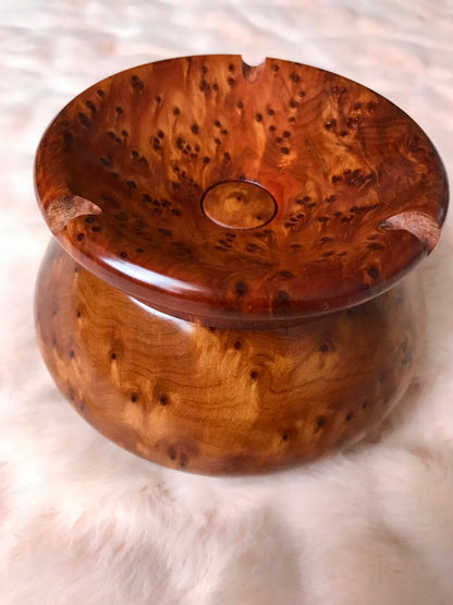 Handcrafted Moroccan cigar ashtray thuya wood,decorative wooden piece,gift for him or her,cigar lovers, wooden ashtray with tray