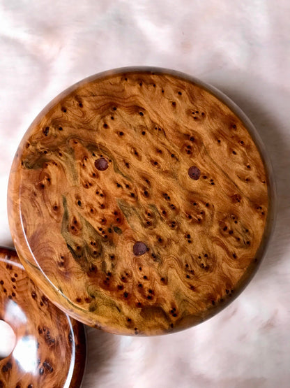 Handcrafted Moroccan cigar ashtray thuya wood,decorative wooden piece,gift for him or her,cigar lovers, wooden ashtray with tray