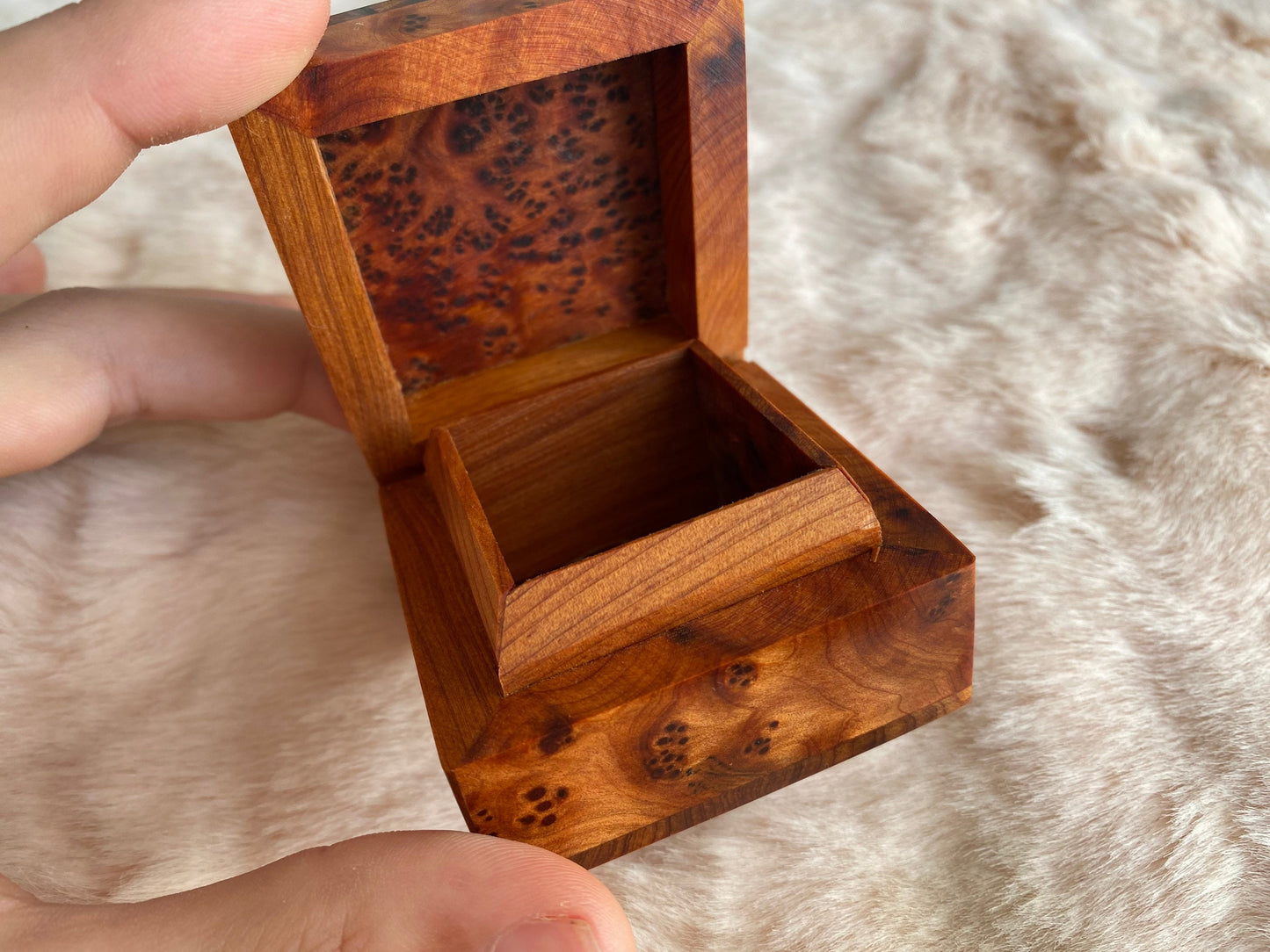 2"x2" Morrocan thuya wooden wedding ring box,handmade Ring Box For Keepsake,Engagement Jewelry Storage,Proposal Engraved thuya Ring Box