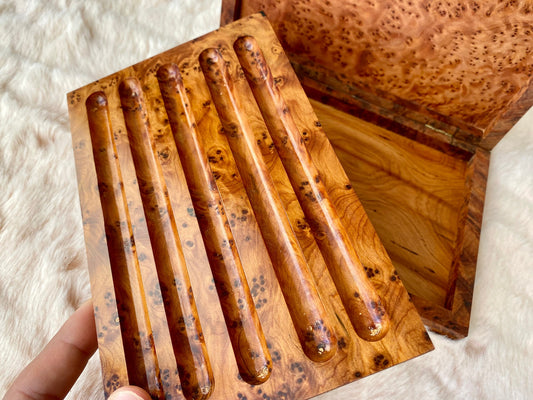 Luxury Pencil wooden case,Gift idea,Thuya wood pencil Box,lockable pencil wooden holder,engraved Custom wooden box,decorative wooden pen box