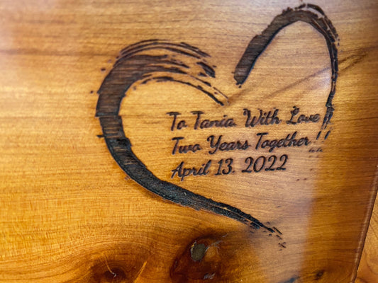 Personalized wooden box with initial engraving, image engraving,engraved photo on wood