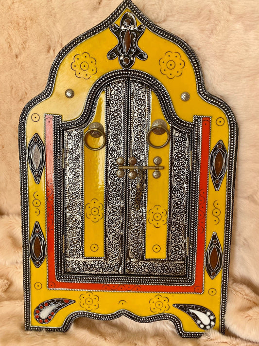 16"x10" Moroccan Metal Mirror Geometric pattern mirror,Exotic Artisanal Wall mirror,Handmade Unique Decorative Copper metal wall mirror