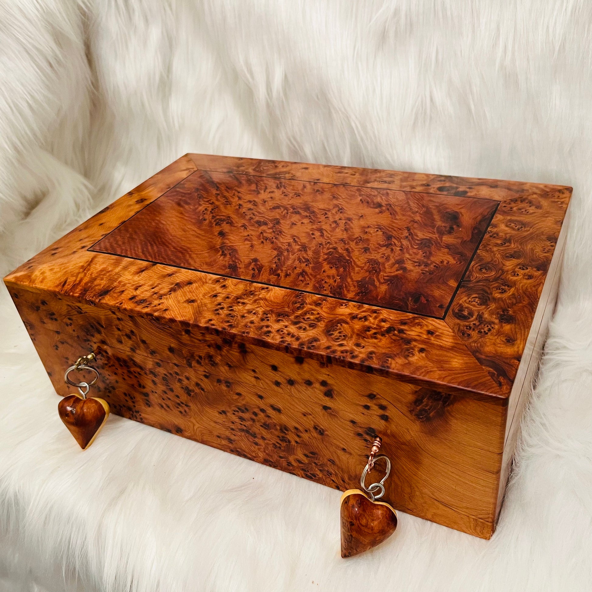 15"x10" Big Moroccan lockable Jewelry Box with Suede Leather Lining and Jewelry Cushions,Box organizer with 2 keys,wedding couple memory box