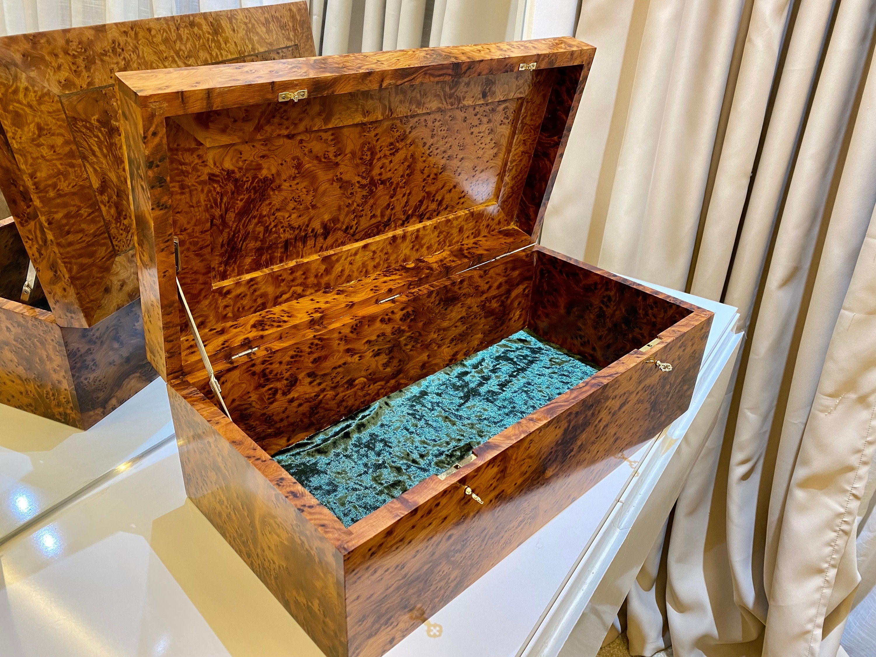 Wooden Jewelry Box outlet made from walnut and thuya