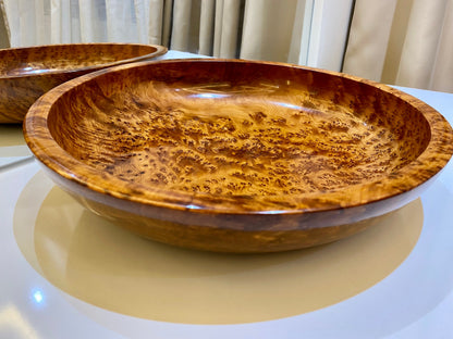 13"x13" Big Exquisite Moroccan Handcrafted thuya burl Wooden Bowl,decorative wood bowl,handmade Serving Bowl,Functional Art for Your Home