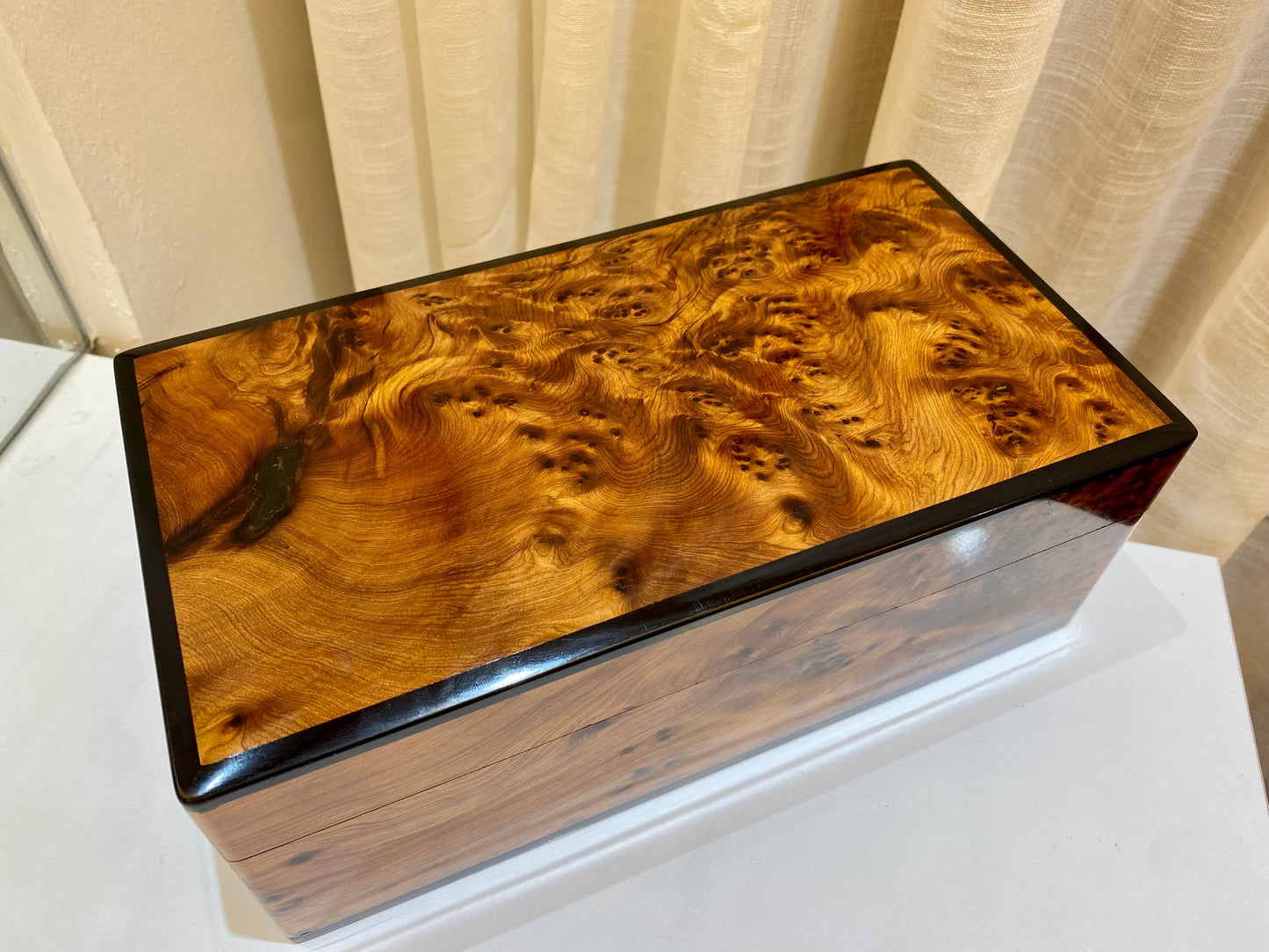 9"x5" Moroccan jewellery burl thuya Box,non-lockable wooden burl box,memory organizer,keepsake couples gift,decorative Exotic Wood Storage