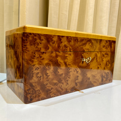 9"x4"x4" Jewellery Thuya wood Box with key,inlaid with mother of pearl,cedar wood,Gift idea, engraved Custom Moroccan wood Box with lock