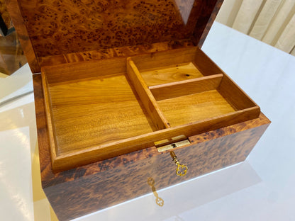 10"x6" Morrocan juniper jewellery Box wood engraved with mother of pearls,lemon wood,lockable thuya wooden jewellery vintage Box with key