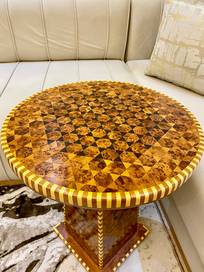 18" Luxurious Handmade Moroccan Thuya Wood Table with Lemon,unique home decor living room,Berber Coffee table,interior design furniture
