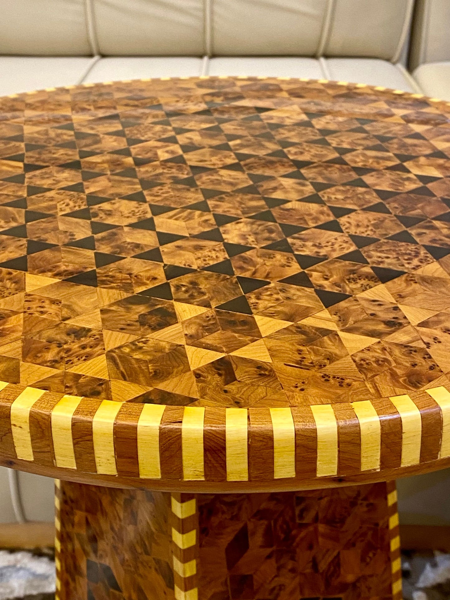 18" Luxurious Handmade Moroccan Thuya Wood Table with Lemon,unique home decor living room,Berber Coffee table,interior design furniture
