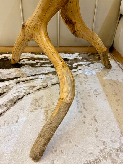 Abstract coffee table,Unique Wood Table,home decor living room,teak side coffee table with Natural Branch Legs,Organic Furniture,Boho Decor