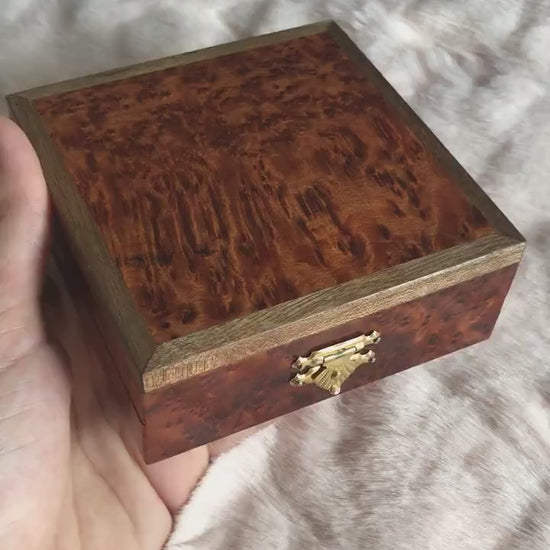 Jewellery small thuya wooden Box walnut wood inlaying,gift idea for Him,wooden box organizer,decorative wooden box holder,Keepsake Box