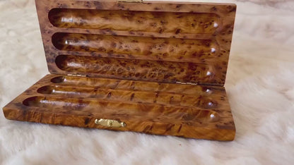 Luxury Pencil wooden case,Gift idea,Thuya wood pencil Box,lockable pencil wooden holder,engraved Custom wooden box,decorative wooden pen box