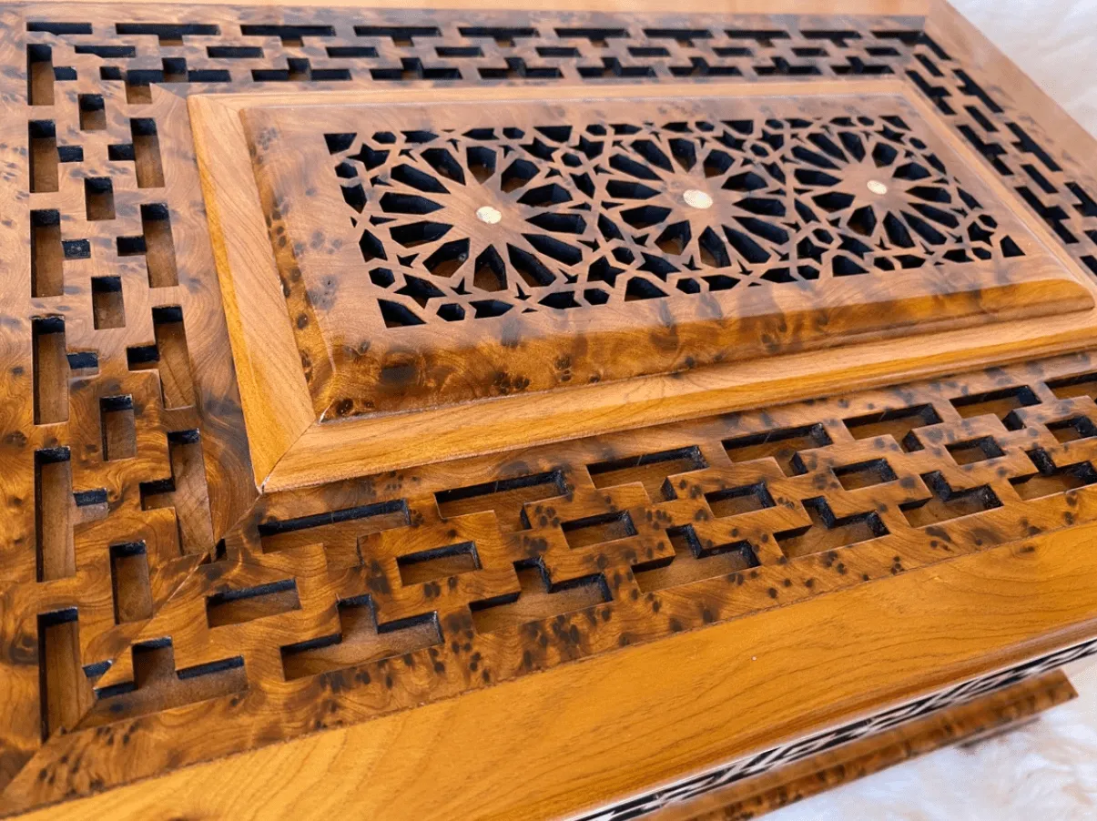 Jewelry Storage Thuya Wooden Box Organizer – Handmade Moroccan Box - Image 3