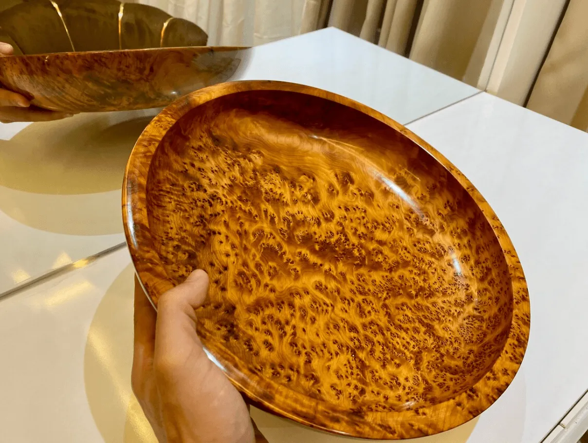 Large Wooden Bowl - Handmade Thuya Burl Bowl - Image 3