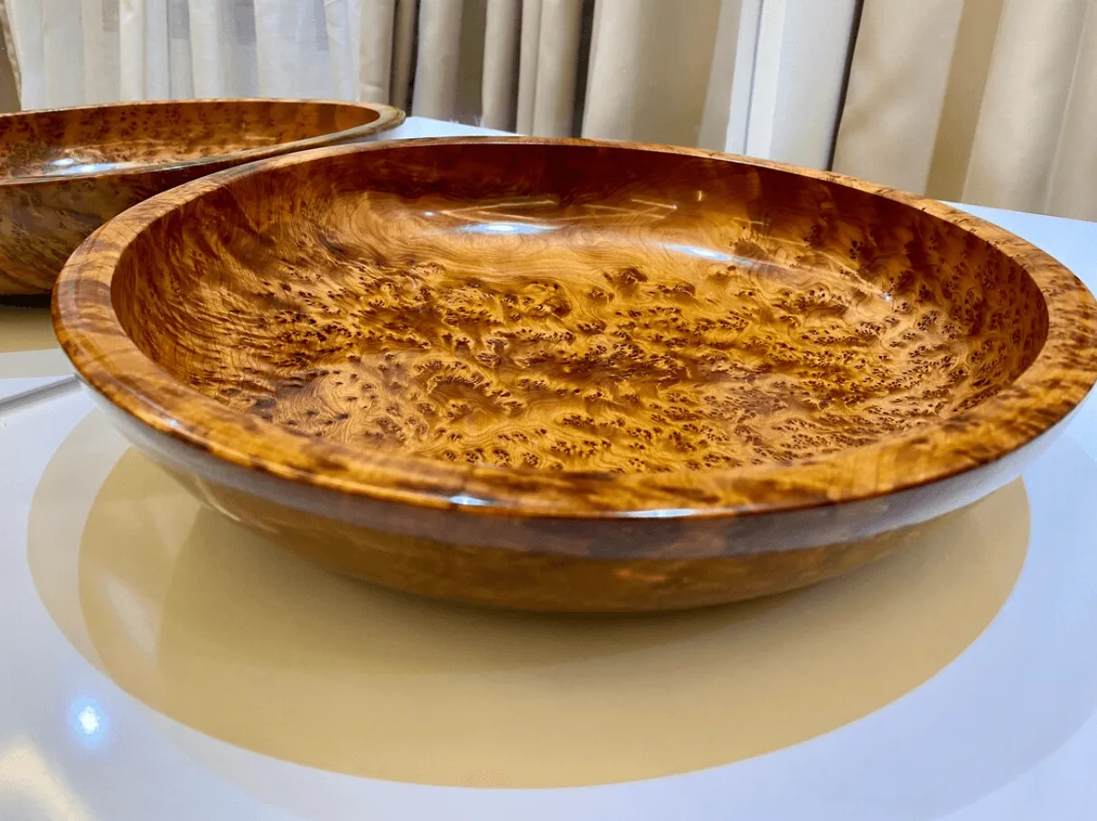 Large Wooden Bowl - Handmade Thuya Burl Bowl - Image 6