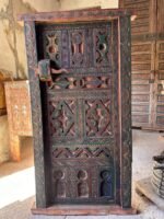 Antique Moroccan Handmade Door with Knobs