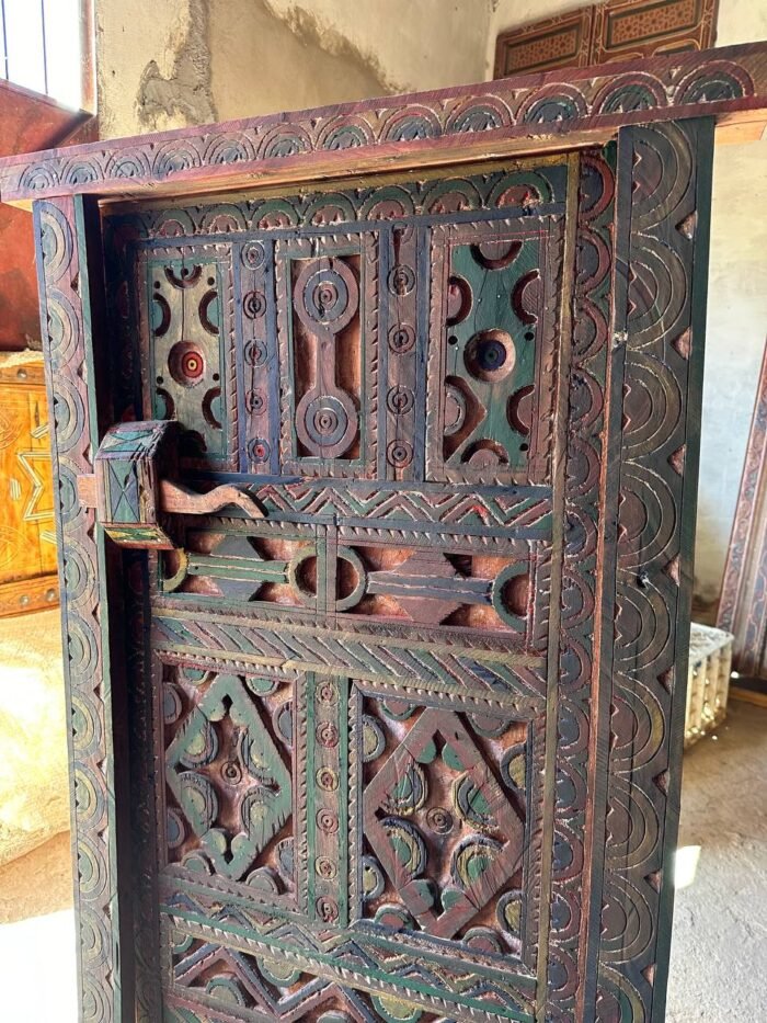 Antique Moroccan Handmade Door with Knobs – Luxury Jewelry Wooden Box