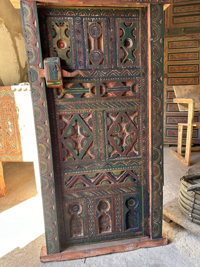 Antique Moroccan Handmade Door with Knobs – Luxury Jewelry Wooden Box