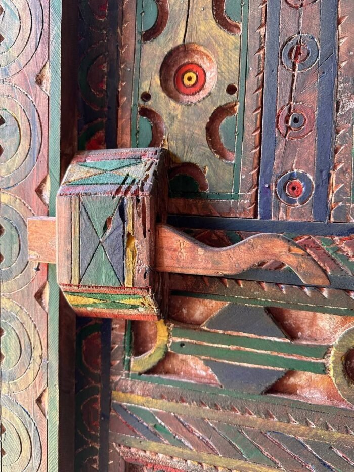 Antique Moroccan Handmade Door with Knobs – Luxury Jewelry Wooden Box