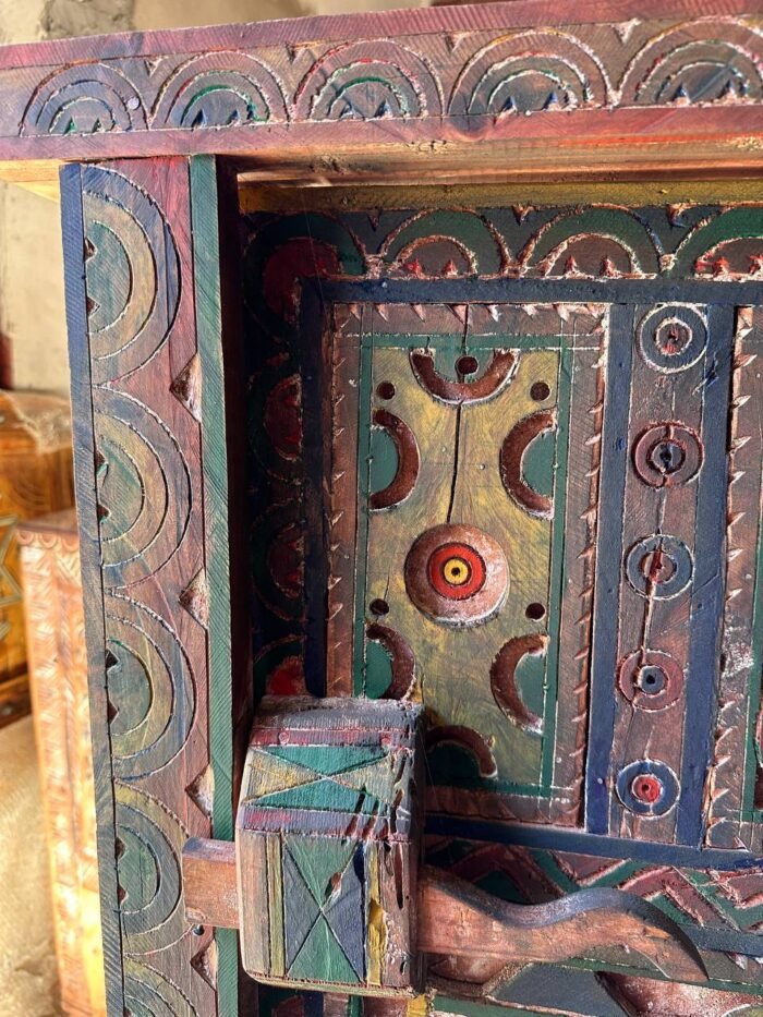 Antique Moroccan Handmade Door with Knobs – Luxury Jewelry Wooden Box