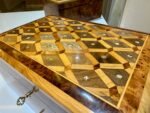 Moroccan Jewelry Box Organizer, Handcrafted Thuya Wood with Lock - Image 4