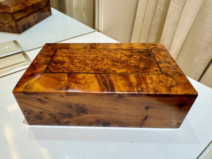Decorative Thuya Wooden Box Organizer, Handcrafted Moroccan Keepsake – Luxury Jewelry Wooden Box
