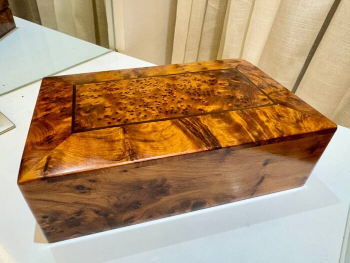 Decorative Thuya Wooden Box Organizer, Handcrafted Moroccan Keepsake – Luxury Jewelry Wooden Box