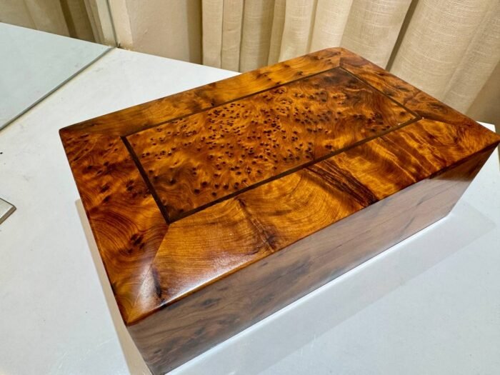 Decorative Thuya Wooden Box Organizer, Handcrafted Moroccan Keepsake – Luxury Jewelry Wooden Box