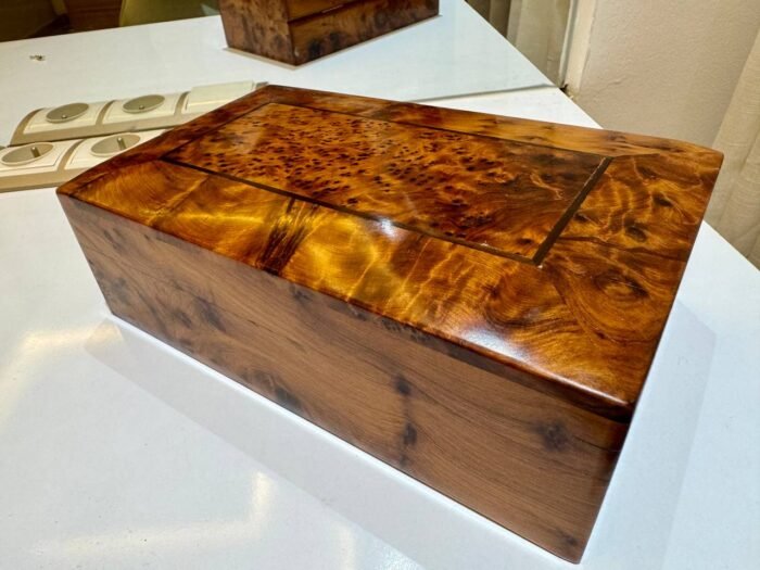 Decorative Thuya Wooden Box Organizer, Handcrafted Moroccan Keepsake – Luxury Jewelry Wooden Box