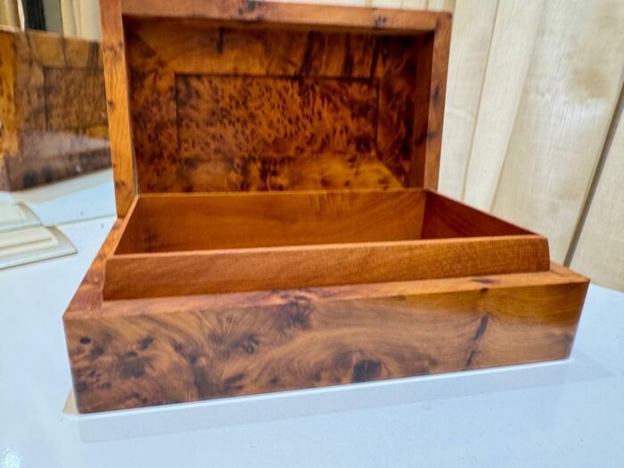 Decorative Thuya Wooden Box Organizer, Handcrafted Moroccan Keepsake – Luxury Jewelry Wooden Box