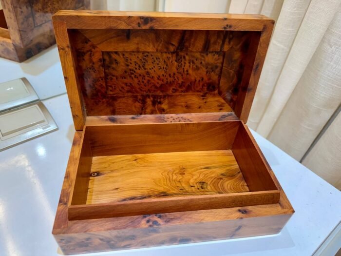 Decorative Thuya Wooden Box Organizer, Handcrafted Moroccan Keepsake – Luxury Jewelry Wooden Box