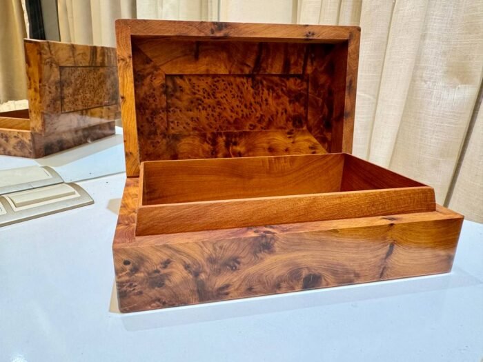 Decorative Thuya Wooden Box Organizer, Handcrafted Moroccan Keepsake – Luxury Jewelry Wooden Box