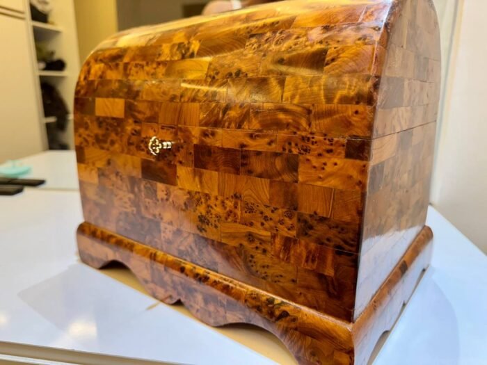 Mexican Wooden Box, Thuya Wood Organizer with Key - Image 2