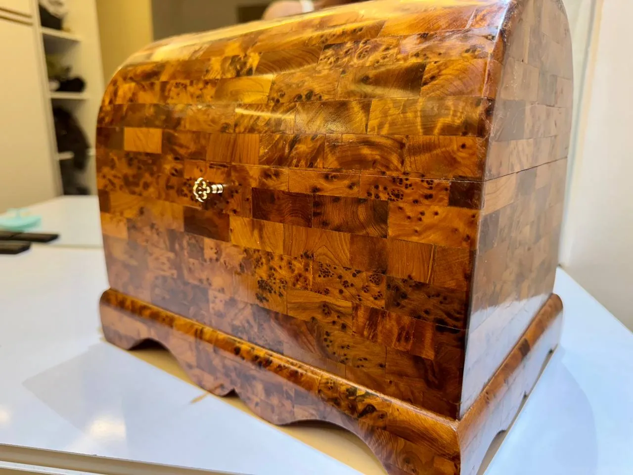 Mexican Wooden Box – Handmade Thuya Coffer Jewelry Organizer - Image 2