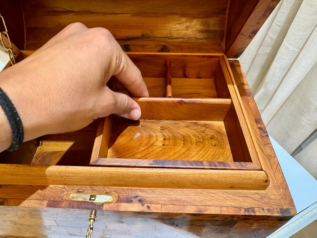 Mexican Wooden Box – Handmade Thuya Coffer Jewelry Organizer - Image 8