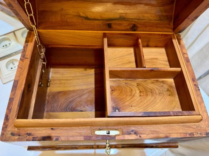 Mexican Wooden Box, Thuya Wood Organizer with Key - Image 10