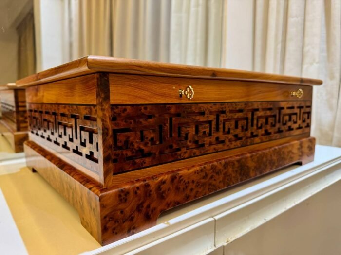 Large Luxury Wooden Box Organizer With Key, Handmade Thuya Chest – Luxury Jewelry Wooden Box