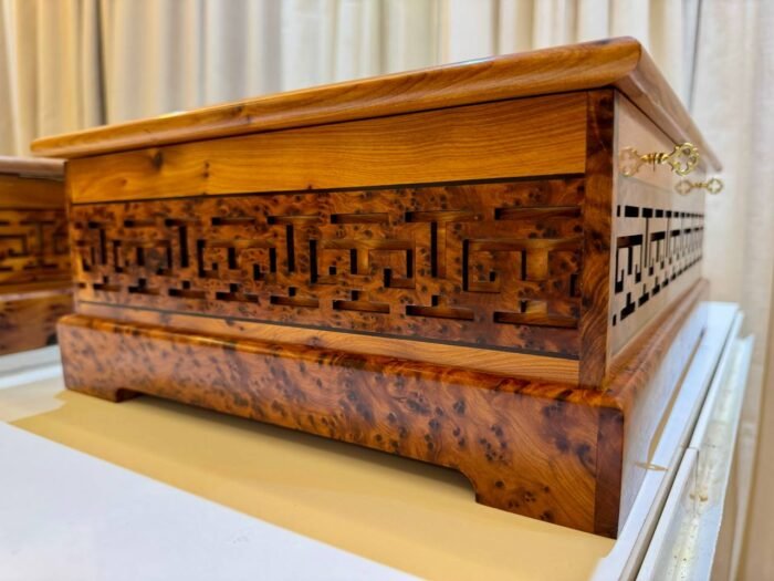 Large Luxury Wooden Box Organizer With Key, Handmade Thuya Chest – Luxury Jewelry Wooden Box