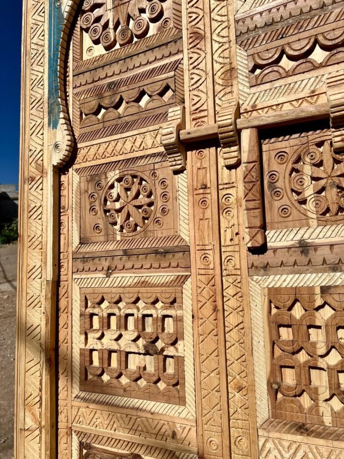 Custom Moroccan Wood Door | Authentic Vintage Carved Cedar Door – Luxury Jewelry Wooden Box