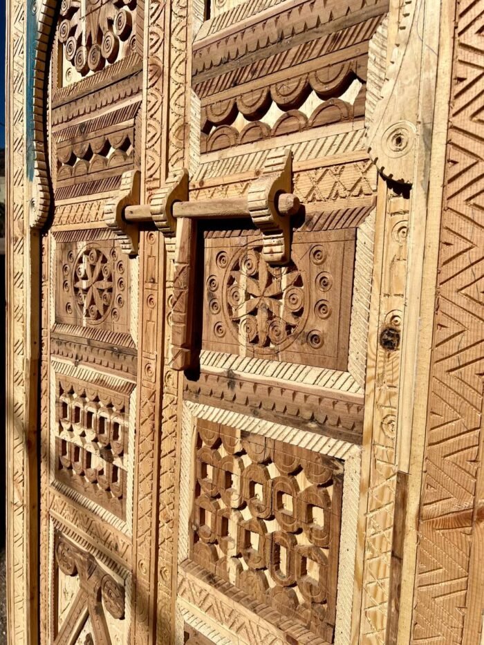 Custom Moroccan Wood Door | Authentic Vintage Carved Cedar Door – Luxury Jewelry Wooden Box
