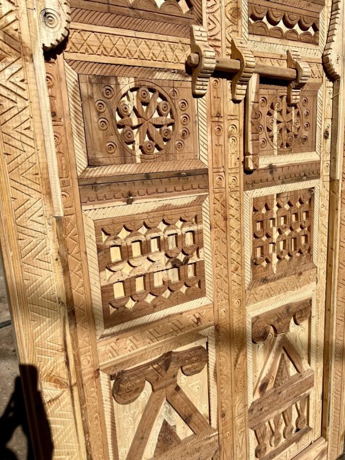 Custom Moroccan Wood Door | Authentic Vintage Carved Cedar Door – Luxury Jewelry Wooden Box