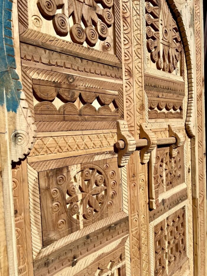 Custom Moroccan Wood Door | Authentic Vintage Carved Cedar Door – Luxury Jewelry Wooden Box