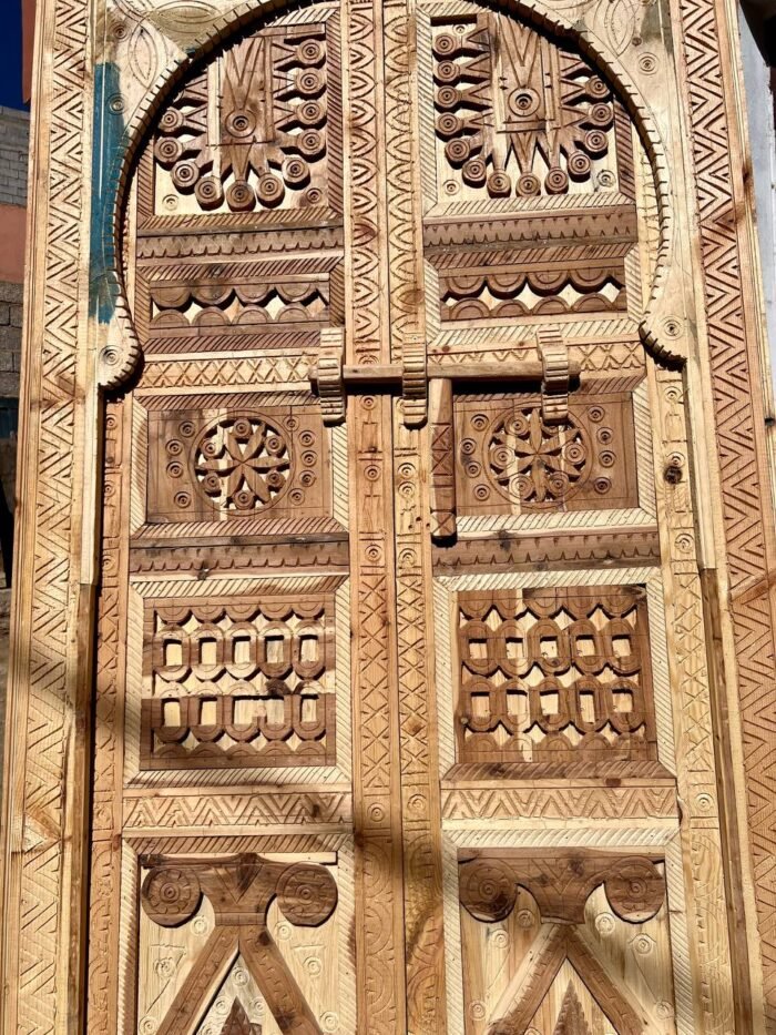 Custom Moroccan Wood Door | Authentic Vintage Carved Cedar Door – Luxury Jewelry Wooden Box