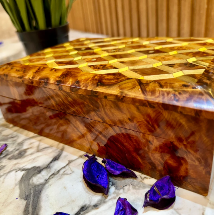 wooden burl Jewelry Box organizer Wedding gift idea decorative box – Luxury Jewelry Wooden Box